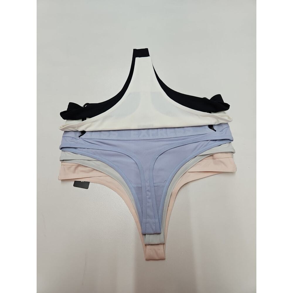 Express Woman's Soft Rib Thong Small Multicolor 5 Pack - Picture 6 of 9